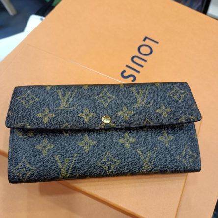 Portafoglio Louis Vuitton ‘Sarah’, in tela monogram marrone