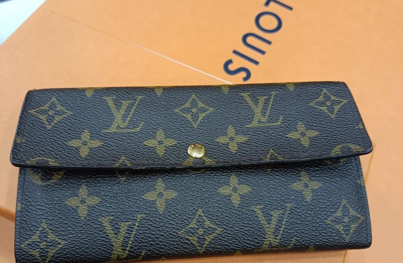 Portafoglio Louis Vuitton ‘Sarah’, in tela monogram marrone